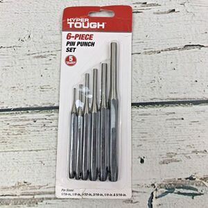 Hyper Tough 6-Piece Pin‎ Punch Set Steel Metal Hand Tools 1/16 to 5/16 Inch New